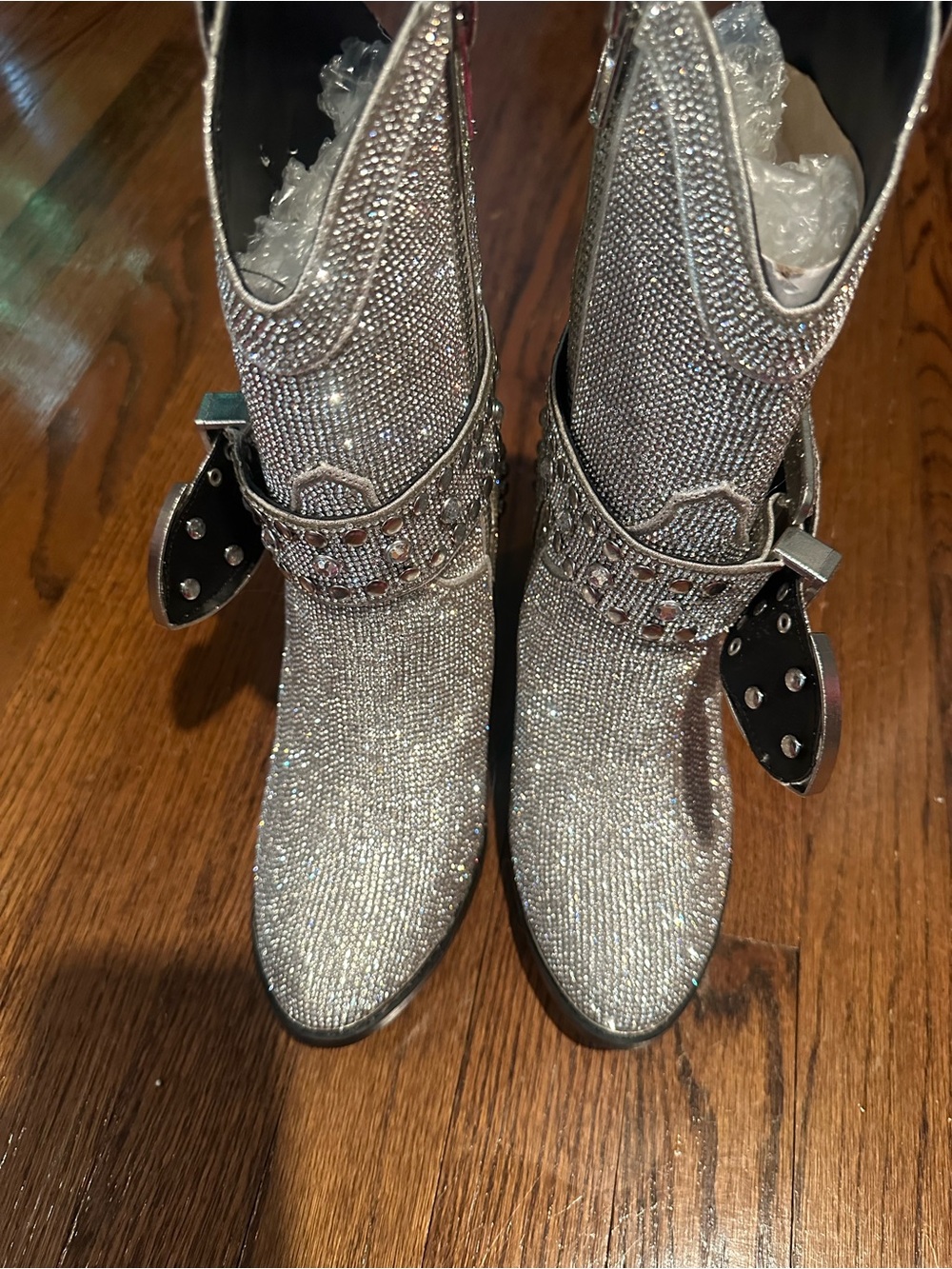 Dolls Kill Club Exx Sheriff Shine Rhinestone cowboy boots new wo box size 7
